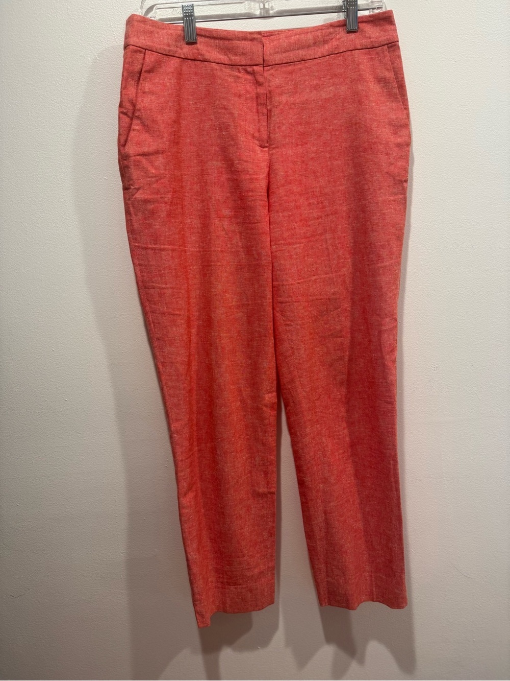 Boden Coral Straight Leg Linen Blend Pants